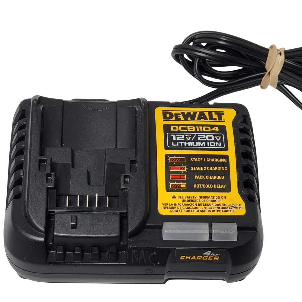 DeWalt DCB1104 12V 20V Max Lithium Ion 4 Amp Battery Charger Black Yellow